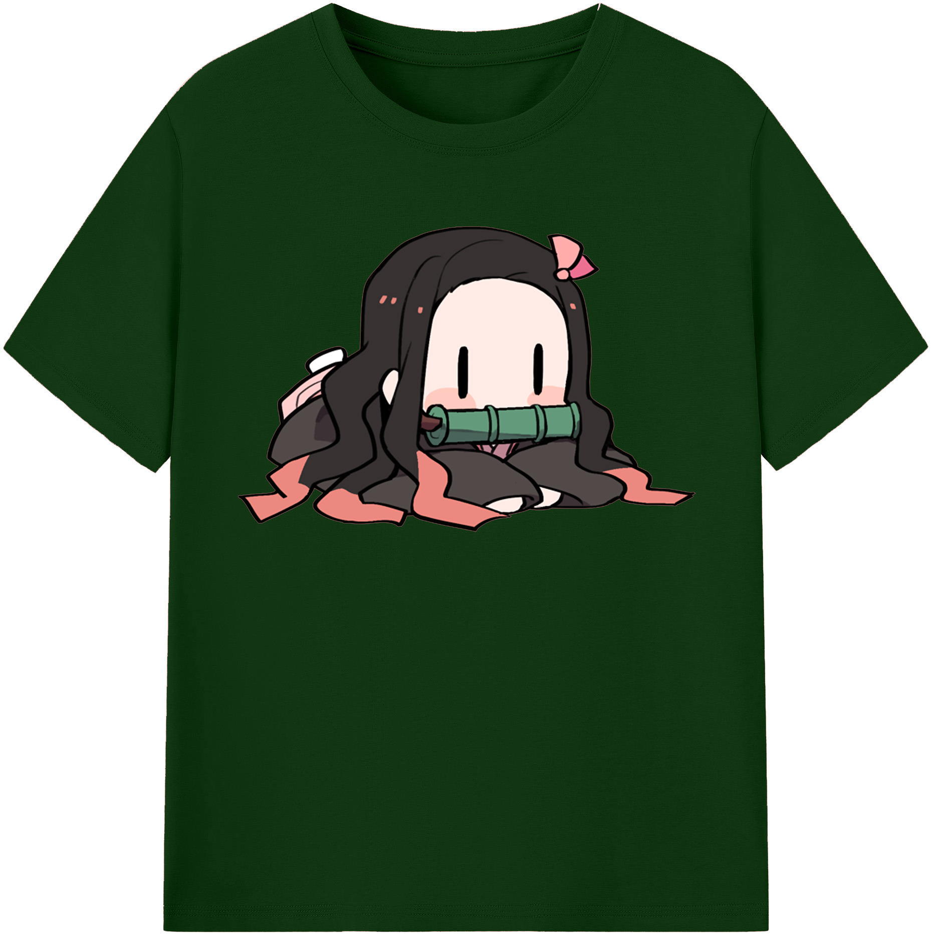 （画像用） 鬼滅の刃（きめつのやいば）竈門 禰󠄀豆子／かまど ねずこ Kamado Nezuko 綿100％半袖Tシャツ（フロントプリント）